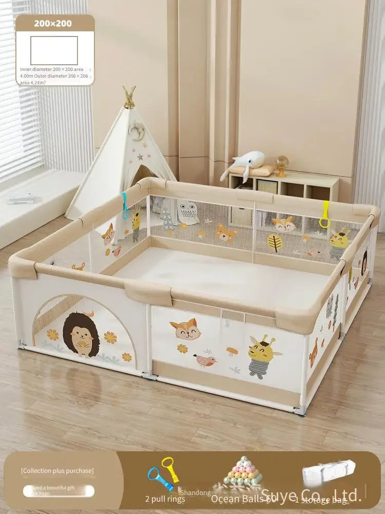 Parc pour bébé avec tapis – Parc de jeu sécurisé en filet pour les tout-petits