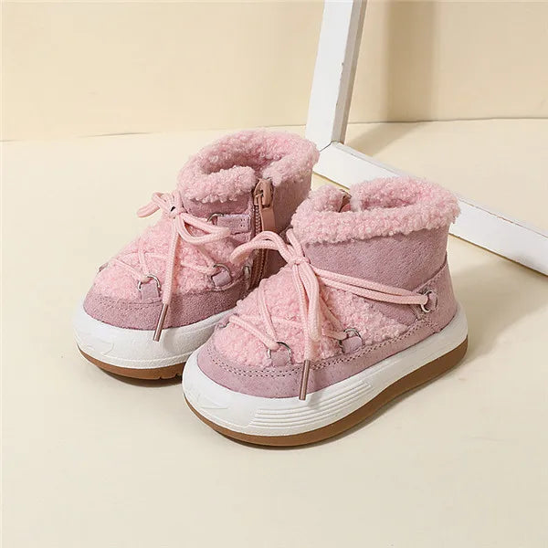 GT-CECD New Autumn/Winter Baby Boots Warm Plush Rubber Sole Toddler Kids Sneakers Infant Shoes Fashion Little Boys Girls Boots
