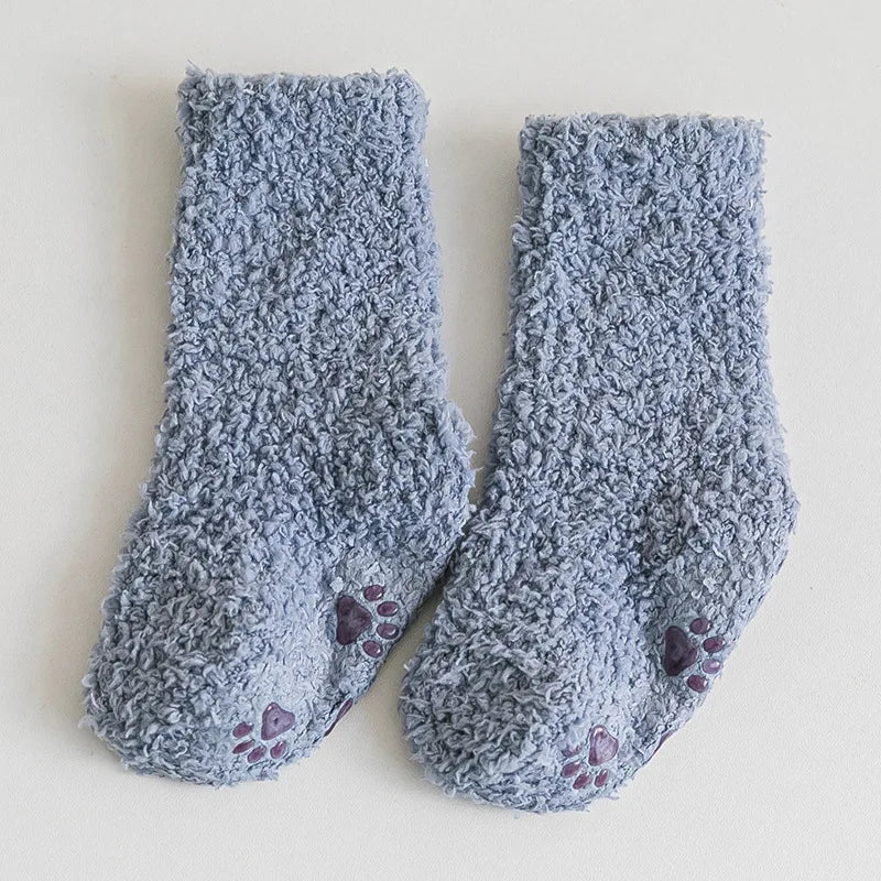 Non-Slip Plush Coral Fleece Socks
