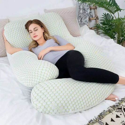 New Minky U-Shaped Pregnancy & Nursing Body Pillow – Full Maternity Support