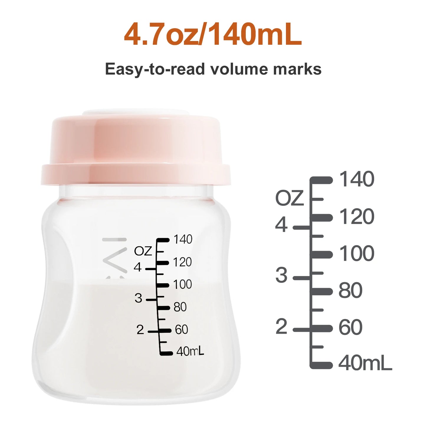 NCVI 140ml Breast Milk Bottles – 2-Pack, Anti-Colic, BPA-Free with Nipples & Caps