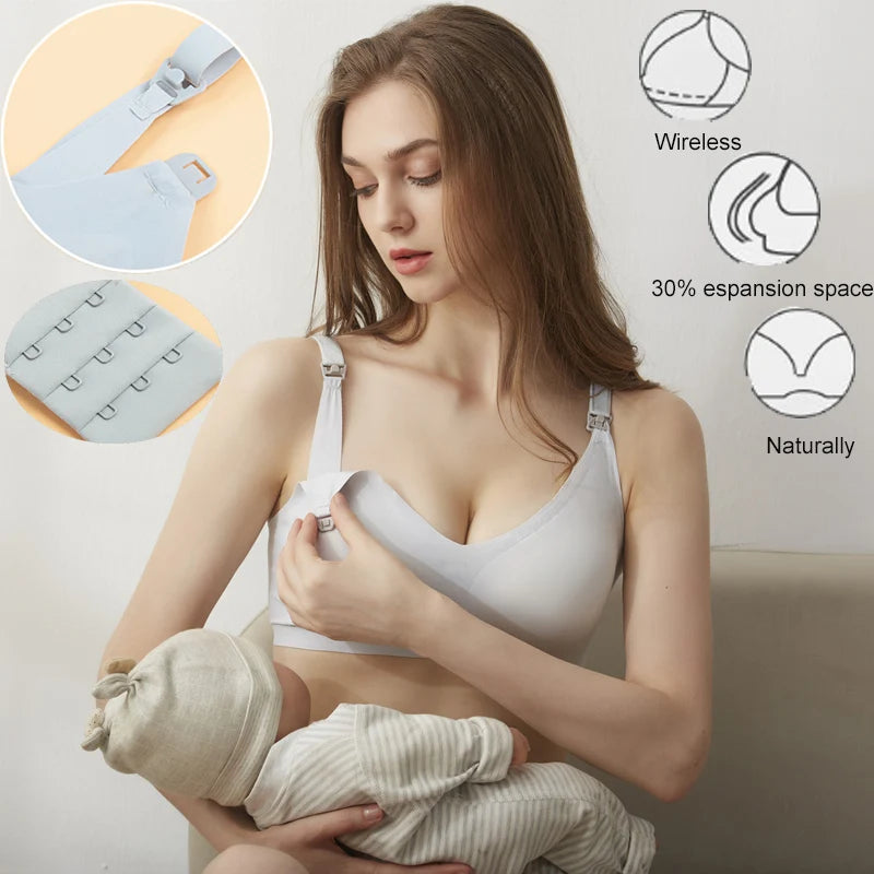 Seamless Push-Up Nursing Bra - Adjustable Straps, Underwire, Sizes M-4XL