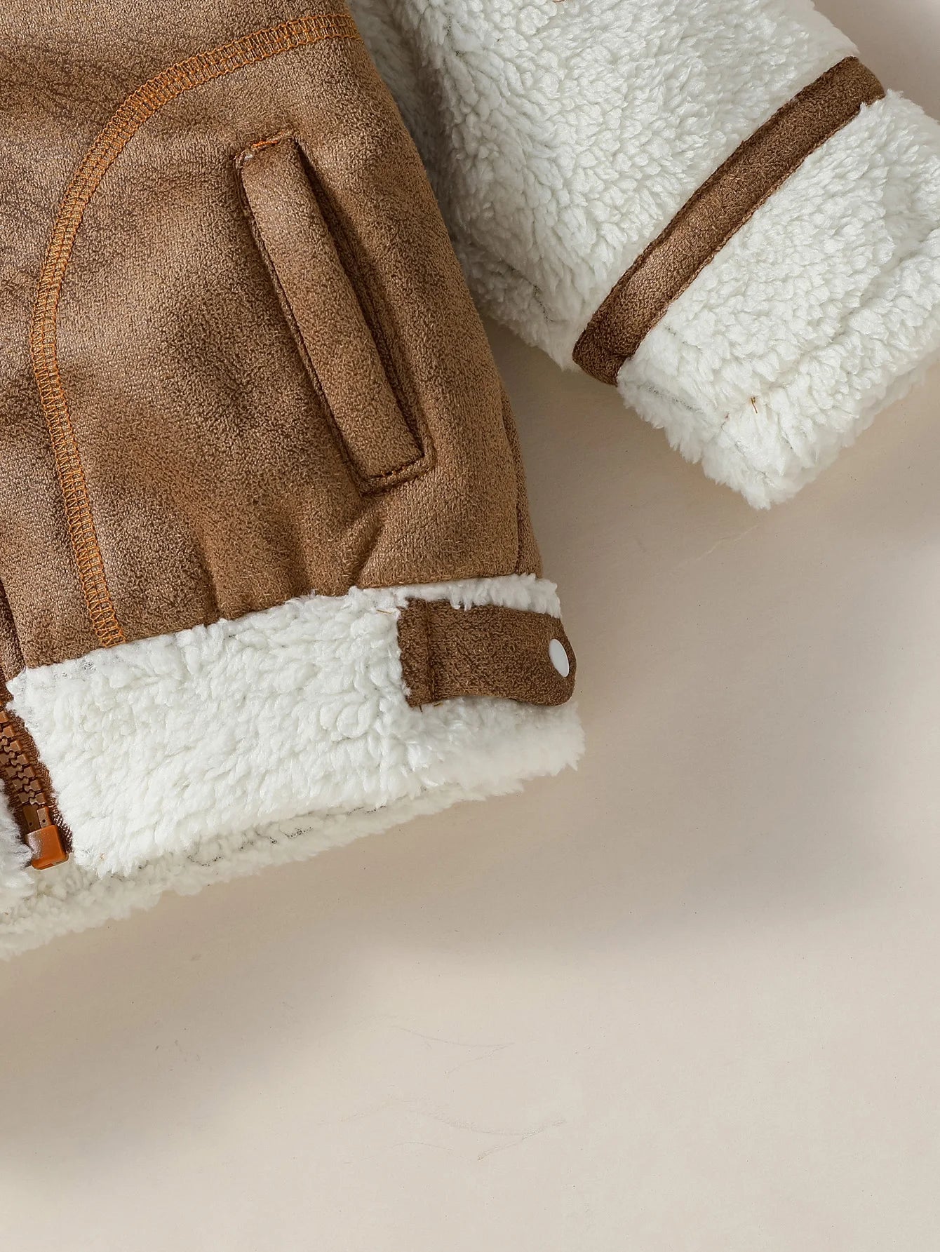 1-3Y 2024 Baby Boys Winter Long Sleeve Turtleneck Warm Coral Velvet Jacket Coat With Zipper Outerwear