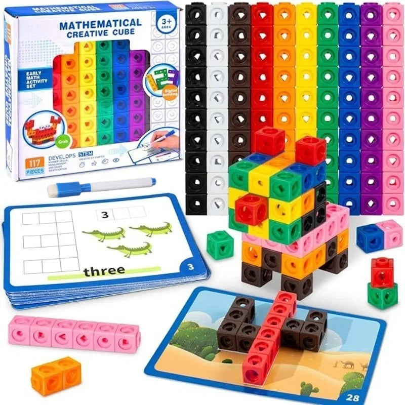 Children's Montessori Cube Blocks – Educational Building Toy Set
