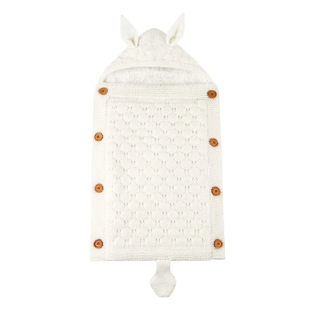 1pc Knit Swaddle Blanket Baby Unisex Double Layer Knitted Swaddle Blanket Keeping Babies Warm In Autumn/Winter