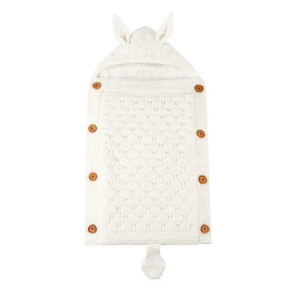 1pc Knit Swaddle Blanket Baby Unisex Double Layer Knitted Swaddle Blanket Keeping Babies Warm In Autumn/Winter