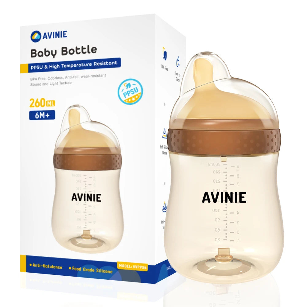1PCS 150ml/260ml Baby bottles PPSU Baby Bottles Kids Teeth Guard Feeding Bottle Antifall Bottom Return Air Anti-bubble BPA Free