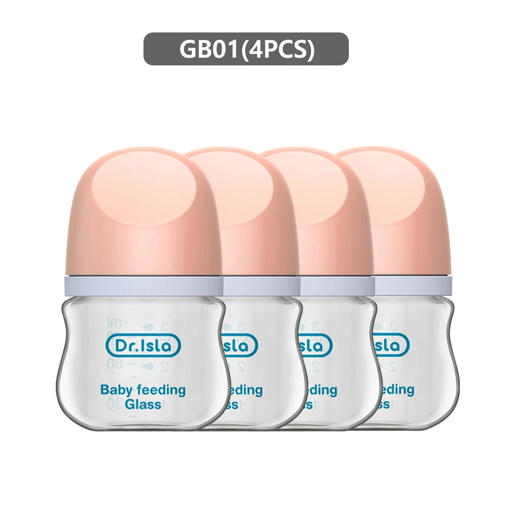 4PCS Newborn Glass Bottles 90/160ML Anti-Choke Baby Bottle Anti-flatulence Milk Feeding Bottles Infant BPA Free 0-6Month