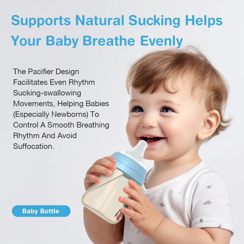 3PCS 160/240ML PPSU Baby Bottle Double Handle Infant Drop-proof Baby Wide-caliber Milk Bottle Newborn Feeding Bottle BPA Free
