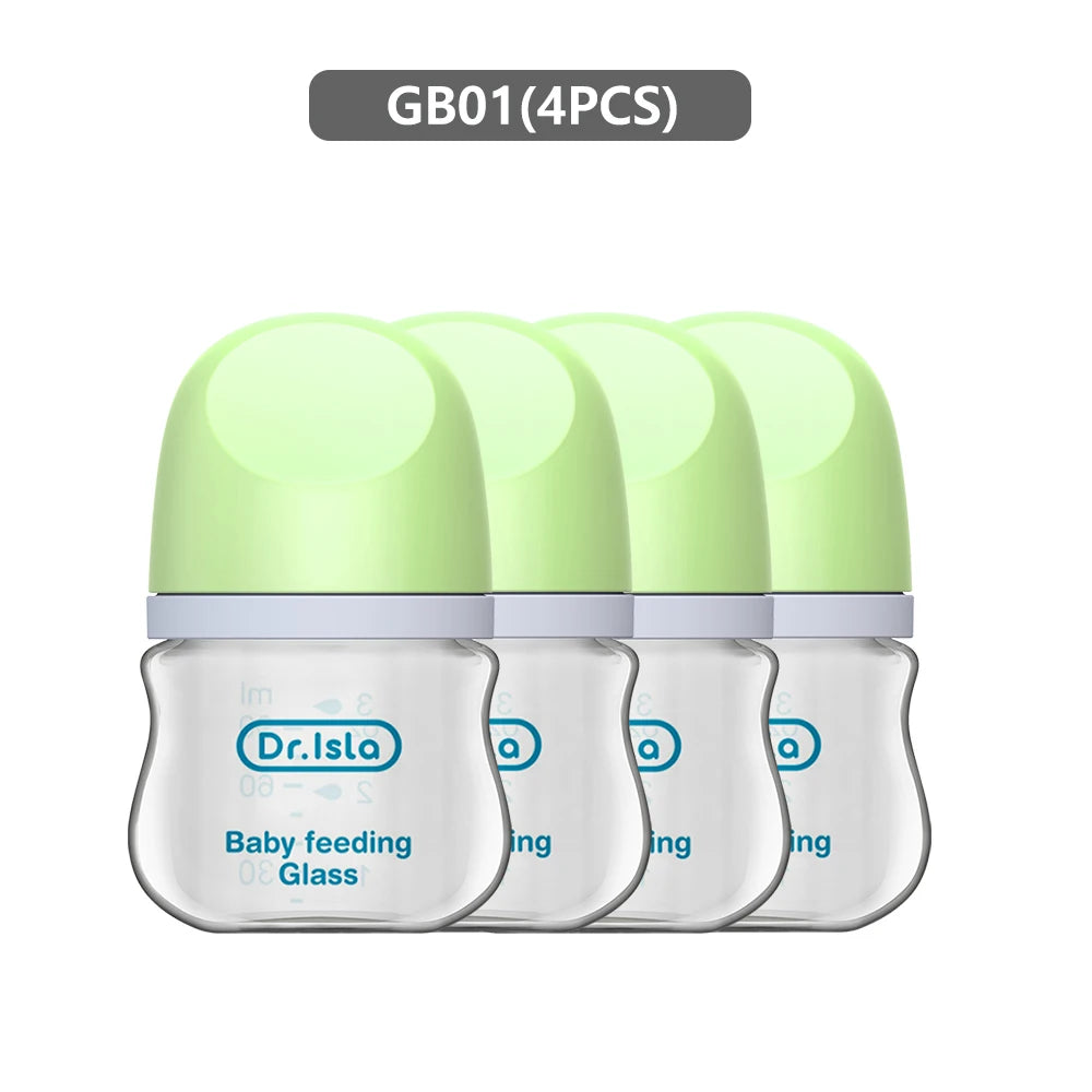 4PCS Newborn Glass Bottles 90/160ML Anti-Choke Baby Bottle Anti-flatulence Milk Feeding Bottles Infant BPA Free 0-6Month