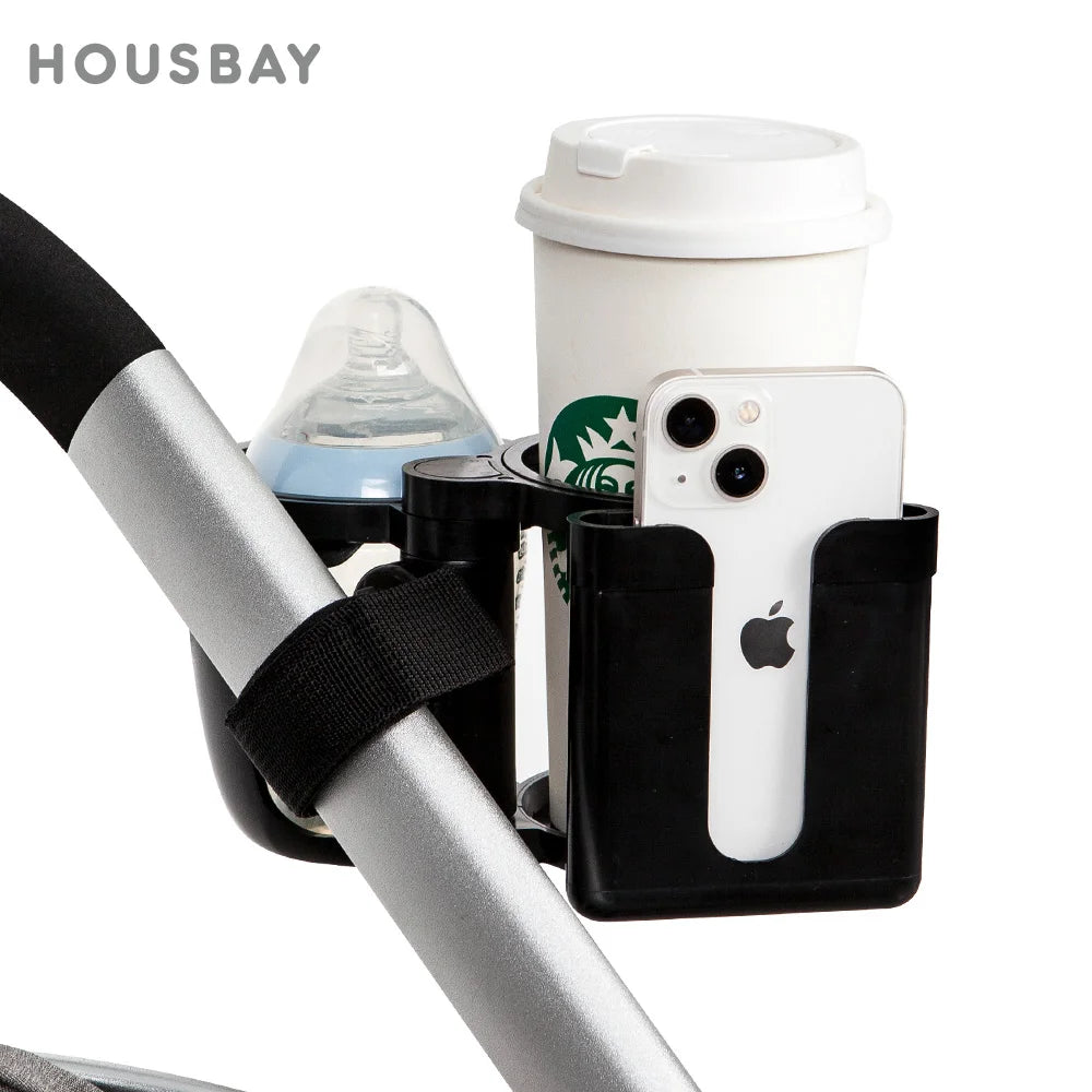 Stroller Cup Holder Phone Support Milk Bottle Drink Cup Holder Conversion 2 Cups For Universal Pram Baby Stroller Accessories