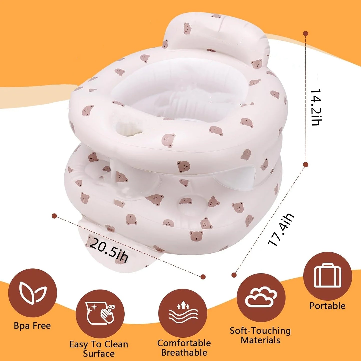Inflatable Baby Seat – Portable Toddler Chair with Built-in Pump