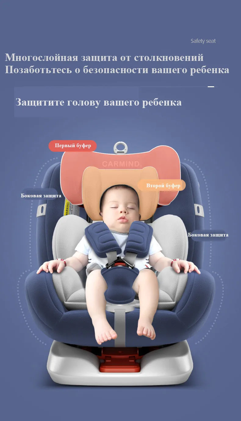 Carmin Child Car Safety Seat. Lying Adjustable Car Child 0-1 Years Old Baby ISOFIX Hard Interface Free Shipping