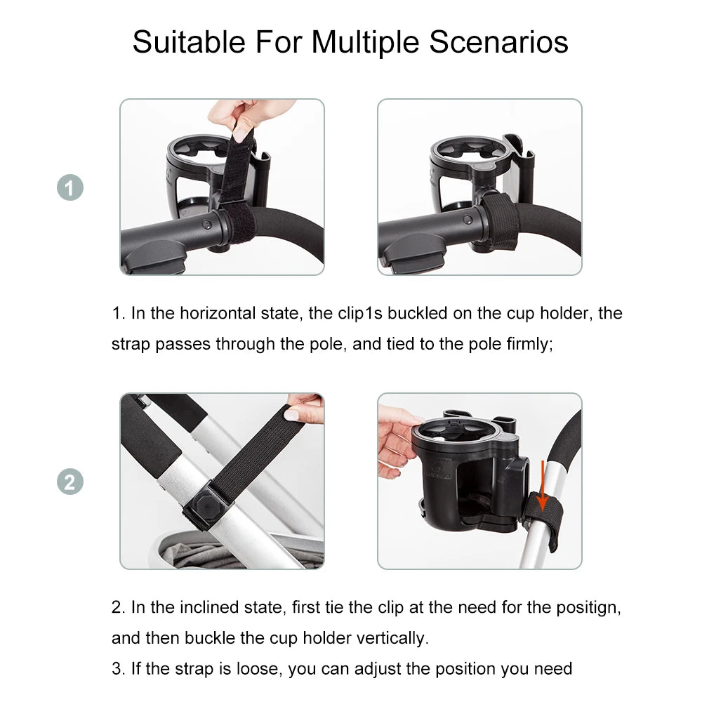 Stroller Cup Holder Phone Support Milk Bottle Drink Cup Holder Conversion 2 Cups For Universal Pram Baby Stroller Accessories