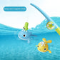 Bath Toy Magnetic Fishing Games Wind-up Swimming Whales Water Table Pool Bath Fun Time Bathtub Tub Toy for Toddler Kids Girl Boy