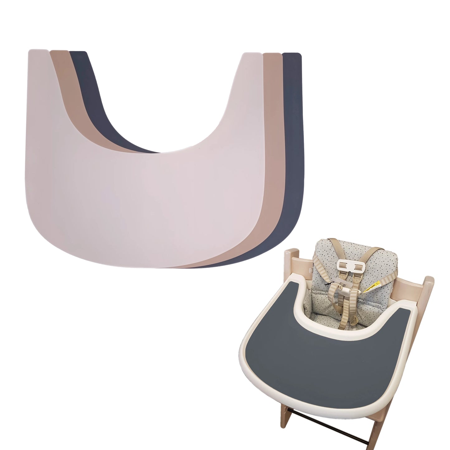 1pcs-Easy To Clean Trip Trap Placemat Silicone Baby Dining Feeding Mat Highchair Flat Tray Placemat For Baby