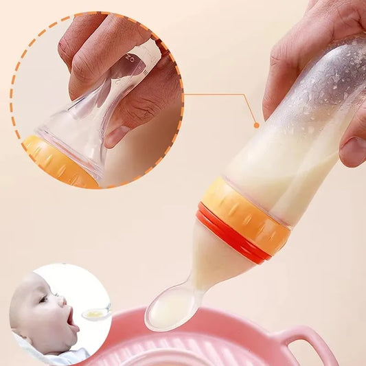 Baby Feeding Bottle With Spoon Rice Cereal Bottle Spoon Milk Bottle Baby Training Feeder Food Supplement Food Spoon Baby Bottles