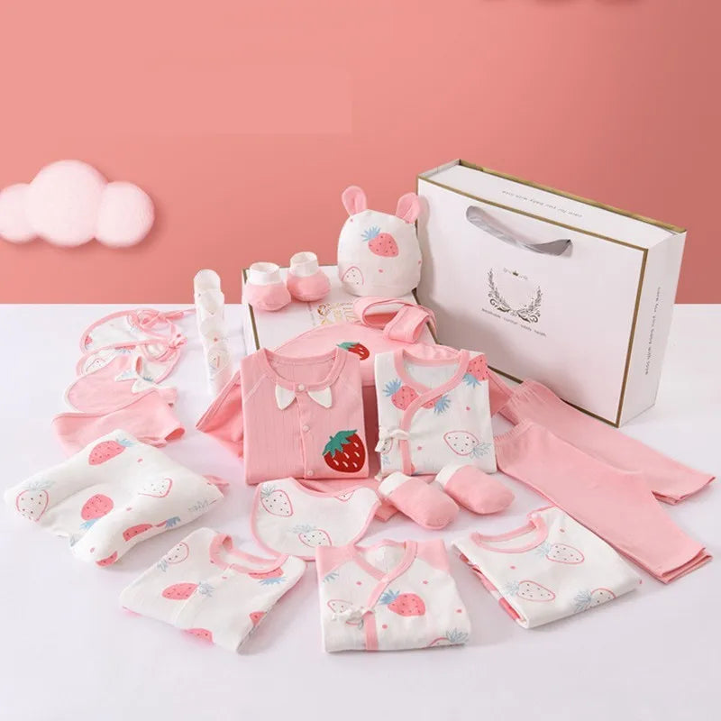 Newborn Baby Clothes Set – 22–24PCS 100% Cotton, 0–6M Unisex Four-Season Outfit