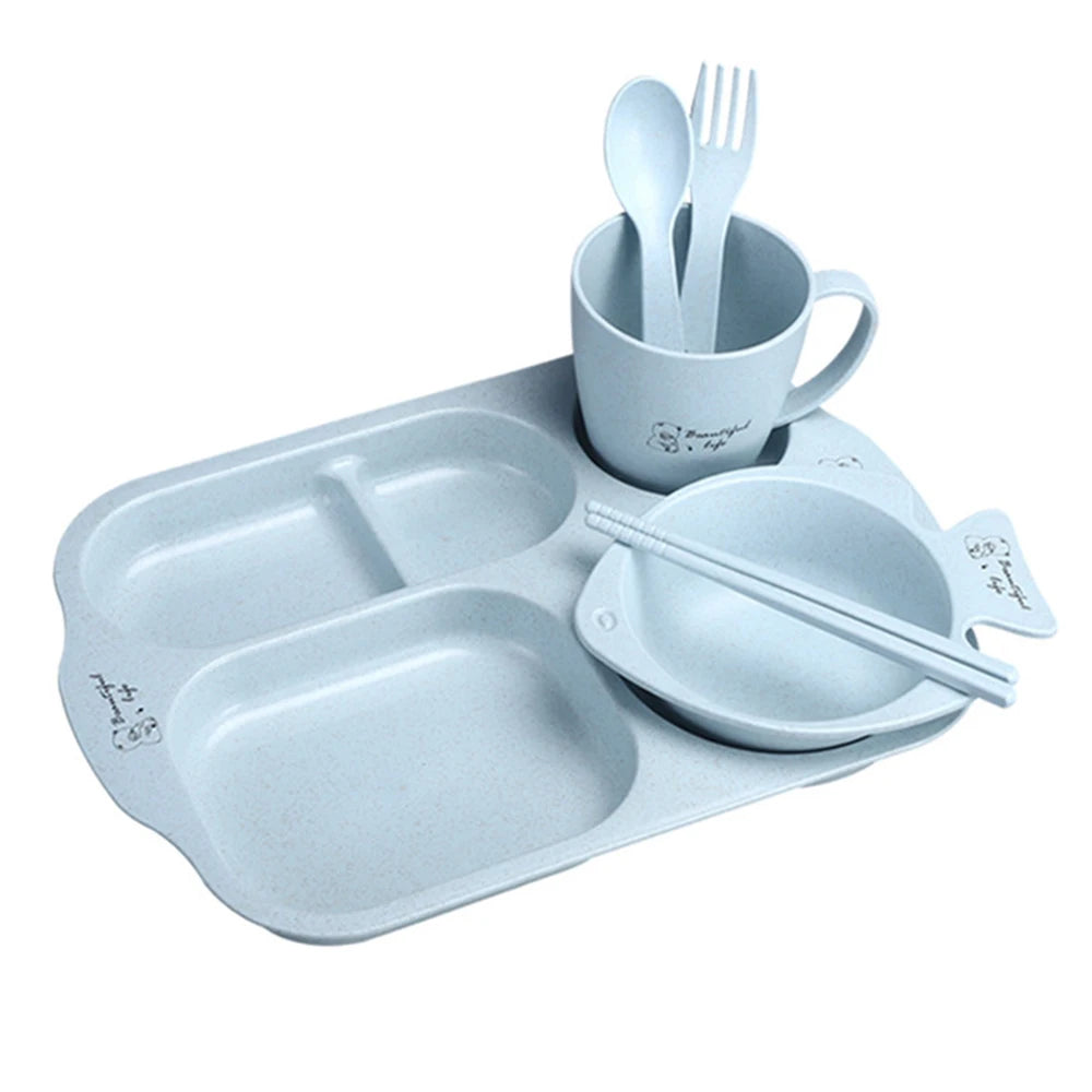 Children’s Feeding Set – Anti-Hot Plates & Utensils Combo