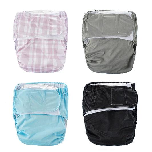 HappyFlute Oversized Waterproof Hook&Loop Cloth Diaper With Insert for Big Baby&Elderly