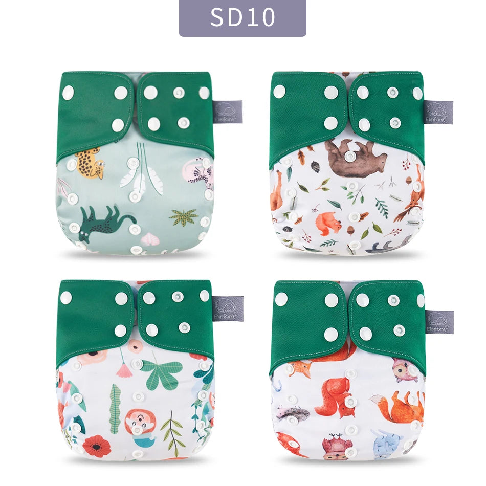 Elinfant 4-Pack Gray Mesh Cloth Diapers