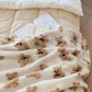 MILANCEL Winter Baby Blanket Bear Cotton Padded Blanket Warm Lamb Wool Newborn Blanket
