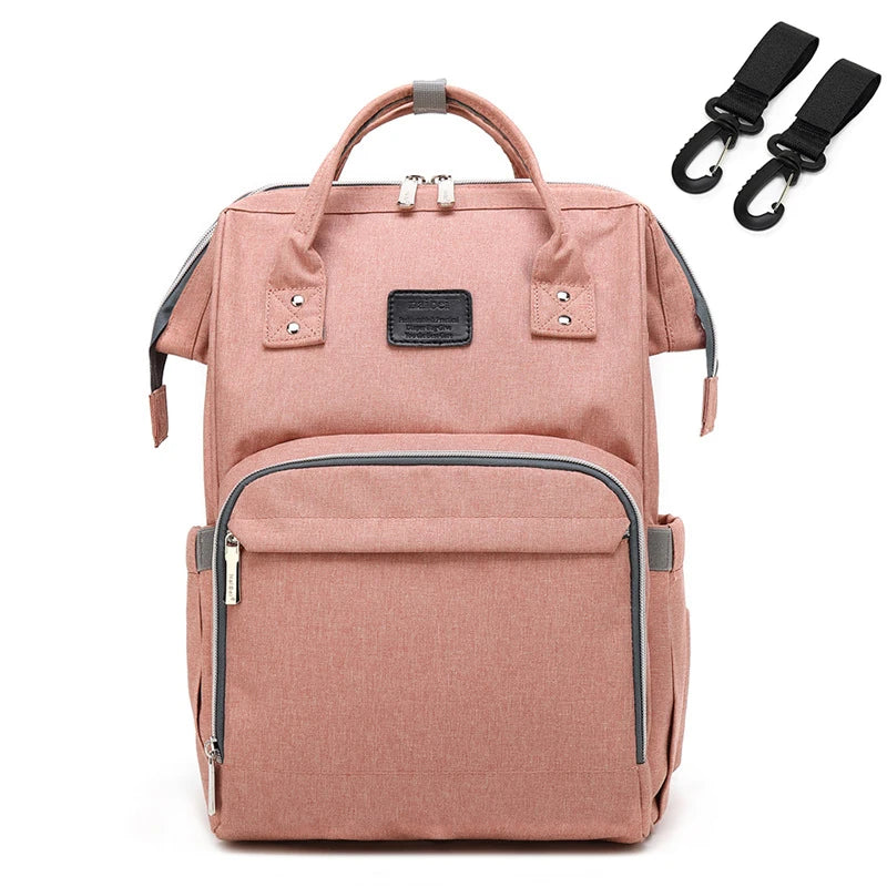 Mauve Mist Diaper Backpack – Nappy Bag with Changing Pad & Stroller Straps