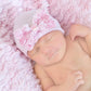Pink Blue Newborn Baby Beanie Cap Flower Hospital Hat