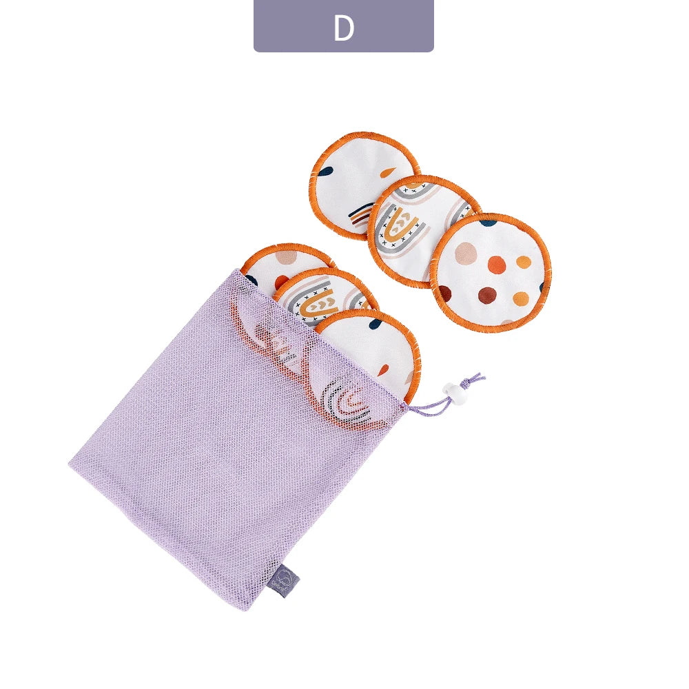 Elinfant 6pc Bamboo Breast Pad Nursing Pads For Mum Waterproof Washable Feeding Pad Bamboo Reusable Breast Pads with Laundry Bag