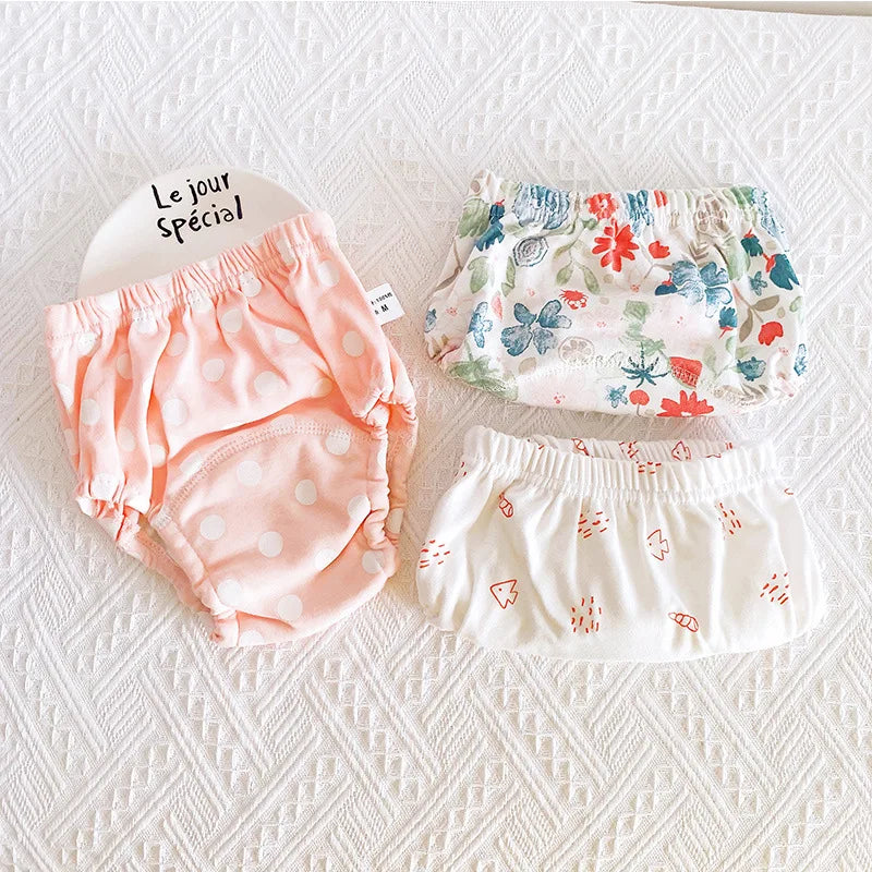 3-Pack Baby Training Pants – 6-Layer Reusable Cotton Diapers