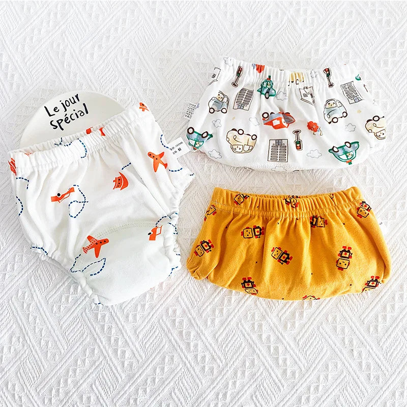 3-Pack Baby Training Pants – 6-Layer Reusable Cotton Diapers