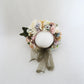 Cute Pink Sunflower Garden Knit Bonnet Baby Girl Photo Prop