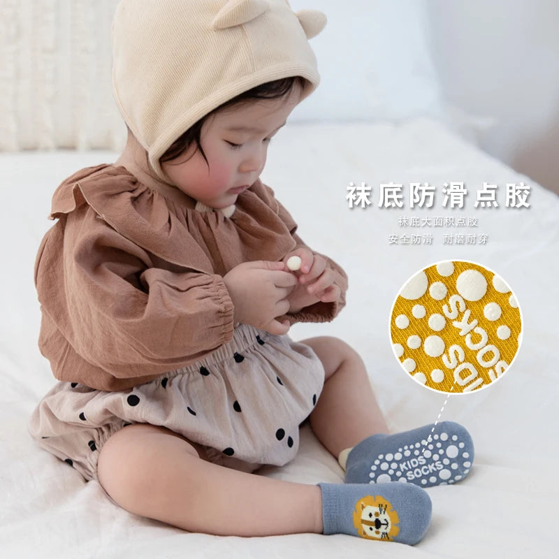 Cute Anti-Slip Baby Socks – Summer Animal Print