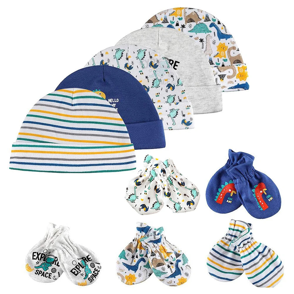 Toddler Baby Hat and Gloves Cotton Accessory Set 0-6M