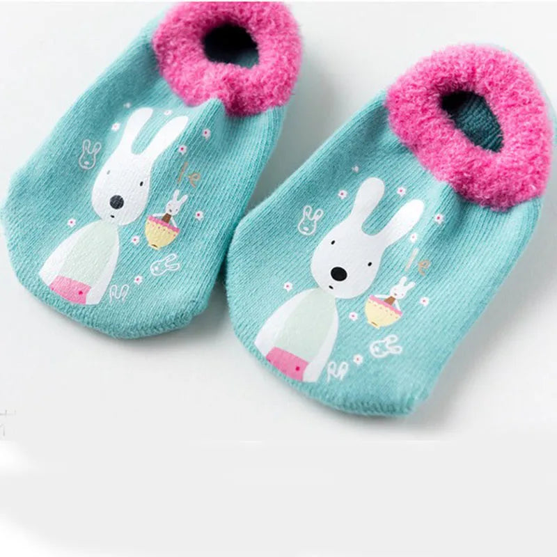 Warm Non-Slip Baby Socks – Animal Print & Cozy Terry