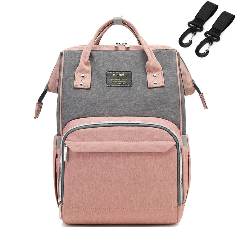 Mauve Mist Diaper Backpack – Nappy Bag with Changing Pad & Stroller Straps