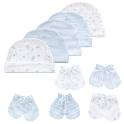 Toddler Baby Hat and Gloves Cotton Accessory Set 0-6M