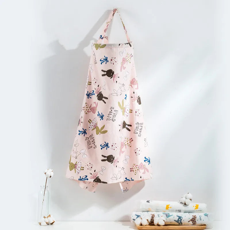 Breathable breastfeeding cover, lightweight pure cotton privacy feeding cover-full coverage and adjustable shoulder strap