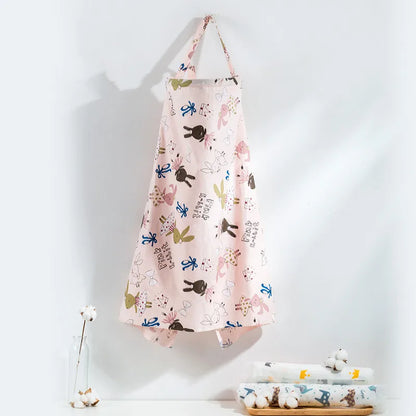 Breathable breastfeeding cover, lightweight pure cotton privacy feeding cover-full coverage and adjustable shoulder strap