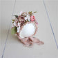 Knitted Flower Bonnet for Newborn Baby Photo Shoot Props