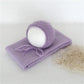 Color Dots Mohair Wrap Bonnet Set Baby Photo Prop