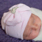 Pink Blue Newborn Baby Beanie Cap Flower Hospital Hat
