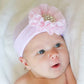 Pink Blue Newborn Baby Beanie Cap Flower Hospital Hat