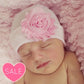 Pink Blue Newborn Baby Beanie Cap Flower Hospital Hat
