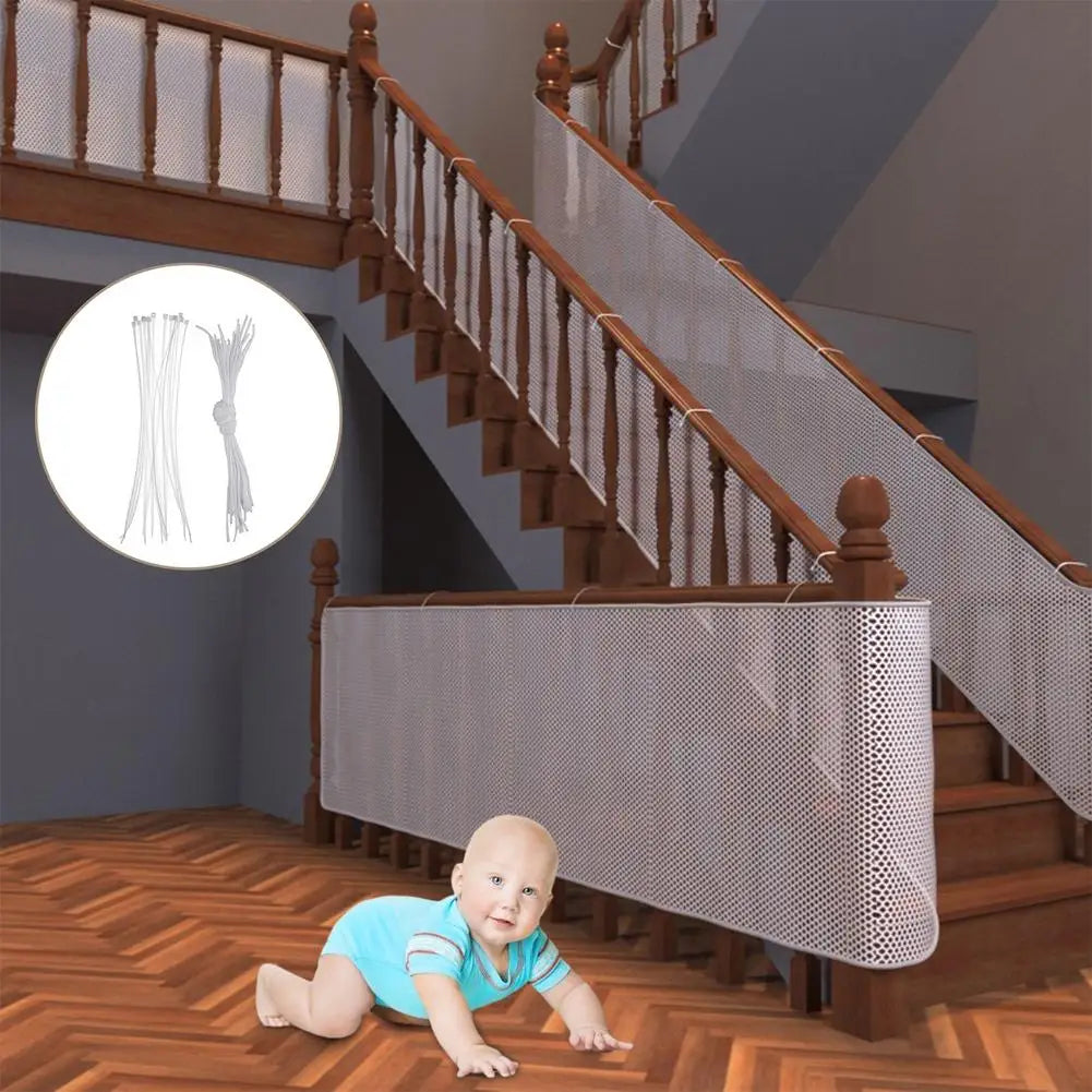 2 M 3 M Thickened Safety Rope Net Balcony Protective Net Fall Protection Kid Stairs Safety Net Baby Adjustable Stair Fence