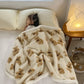 MILANCEL Winter Baby Blanket Bear Cotton Padded Blanket Warm Lamb Wool Newborn Blanket
