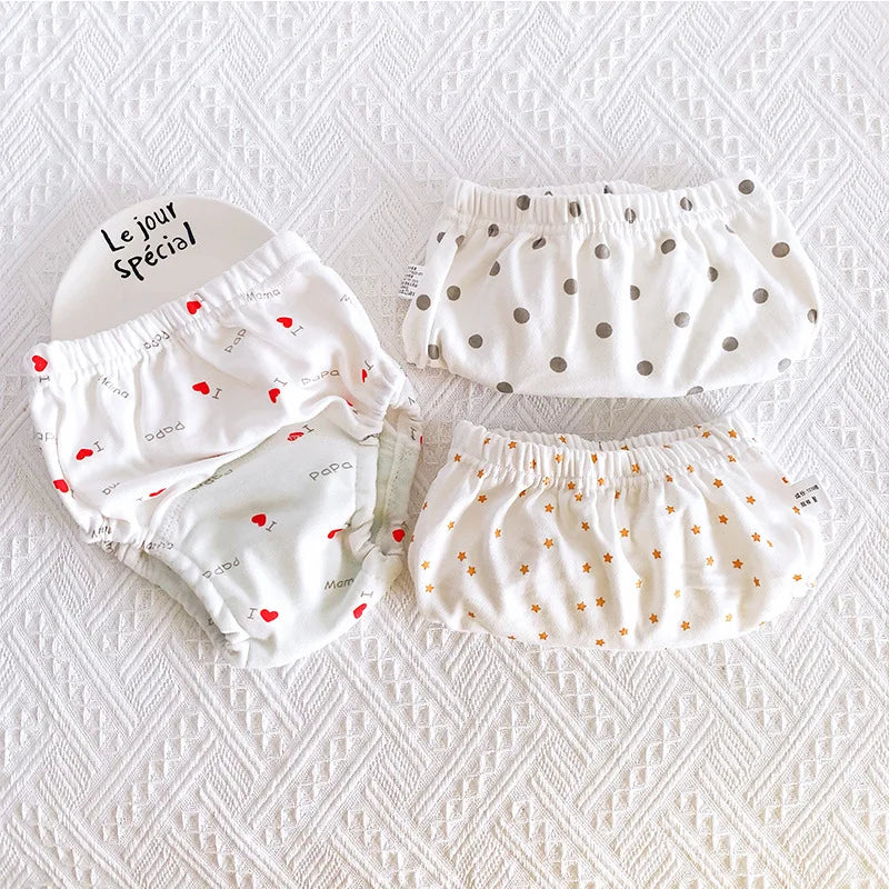 3-Pack Baby Training Pants – 6-Layer Reusable Cotton Diapers