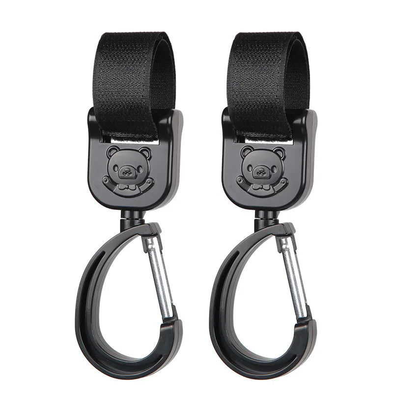 1Pair Baby Pram Hooks Rotate 360 Degree Cart Organizer Diaper Carriage Storage Bag Hanger Universal Outdoor Stroller Accessories