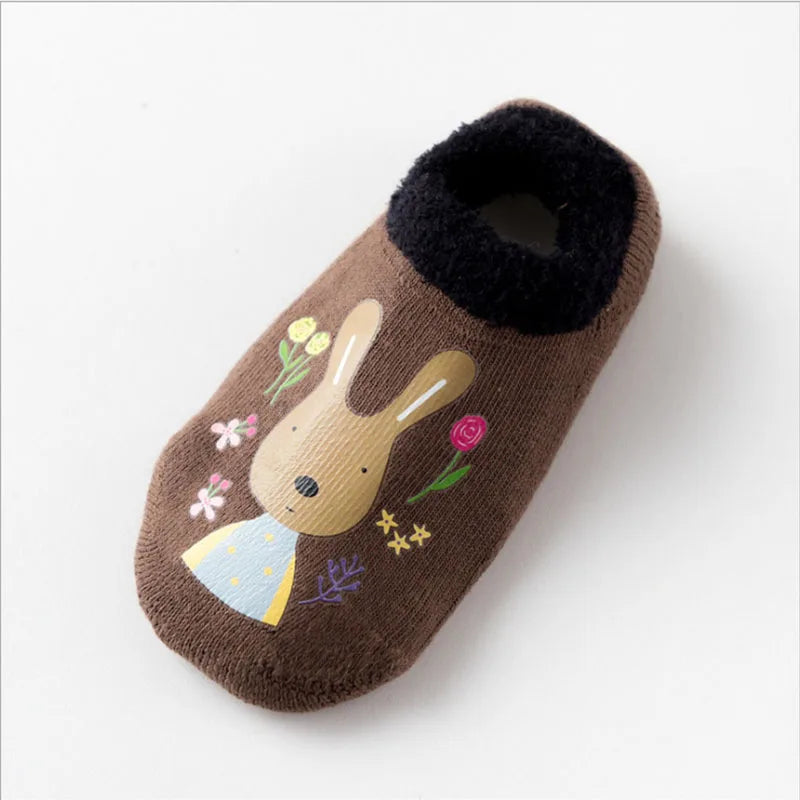 Warm Non-Slip Baby Socks – Animal Print & Cozy Terry