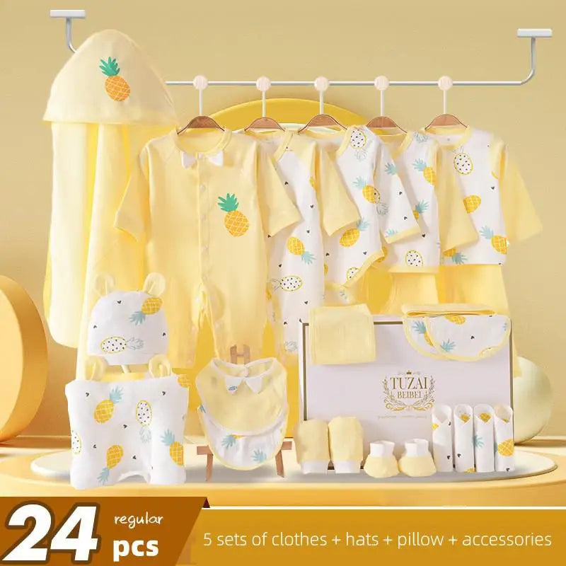 Newborn Baby Clothes Set – 22–24PCS 100% Cotton, 0–6M Unisex Four-Season Outfit